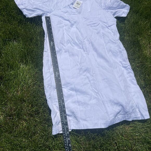 Splendid Womens Tawni Mini Shift Dress White Chambray Pockets Boho NWT $158 XS - Picture 3 of 9